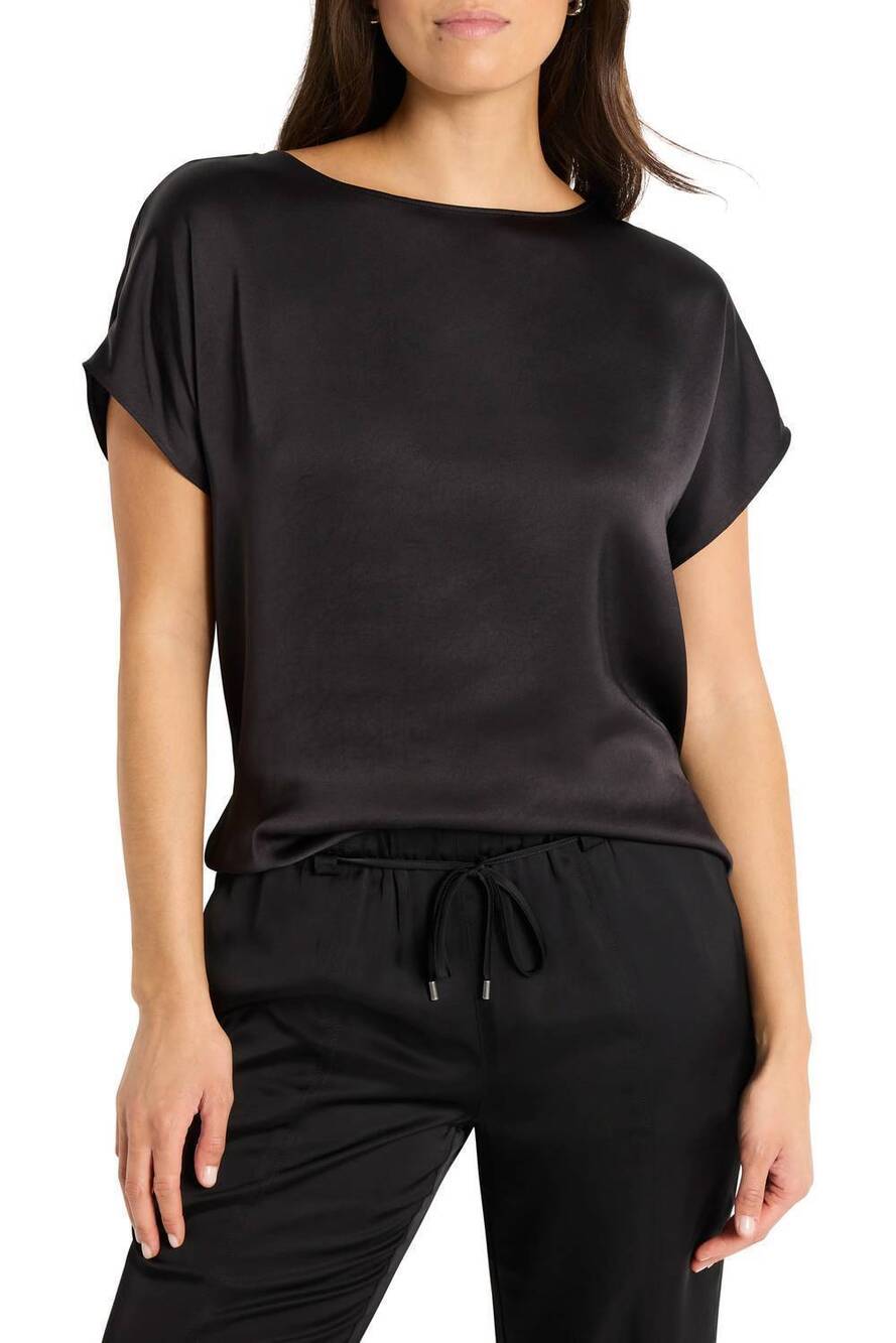 NEW NIC + ZOE day gloss woven tee in black onyx